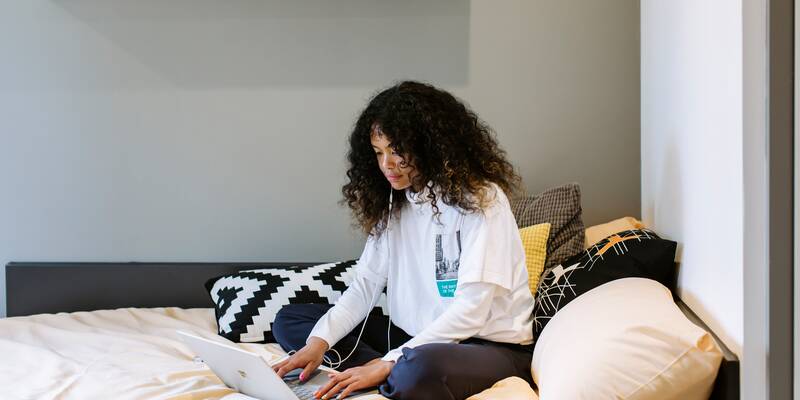 Student studying independently