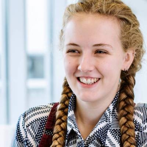 Smiling young student