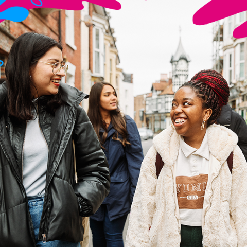 A group of young people walking together