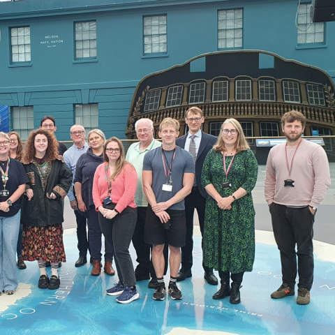 Staff from the Centre for Port Cities and Maritime Cultures and Royal Museums Greenwich in Ocean Court, National Maritime Museum 