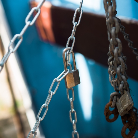 Chains that have been padlocked