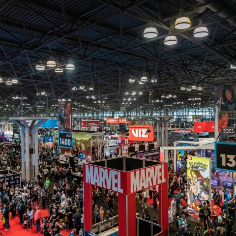 Comic con event drone photography