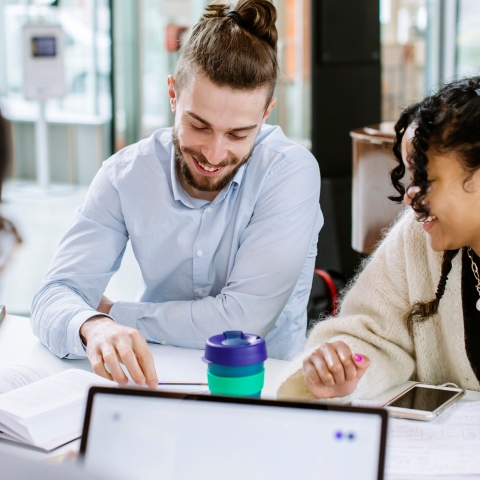Students collaborating on a project