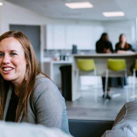 Female University of Portsmouth employee in meeting room