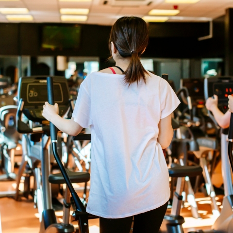 Person exercising in a University of Portsmouth gym
