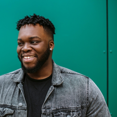 Smiling male Black student