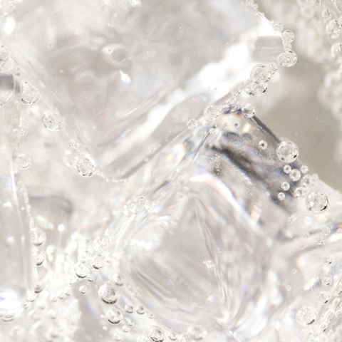 Close up photo of ice cubes