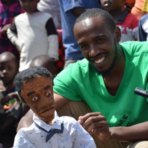 smiling adult african man