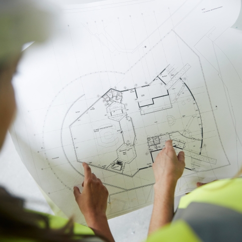 Architecture and surveying design on paper