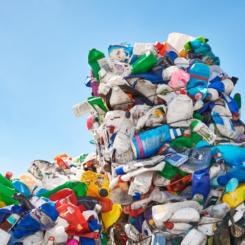 Large pile of plastic waste