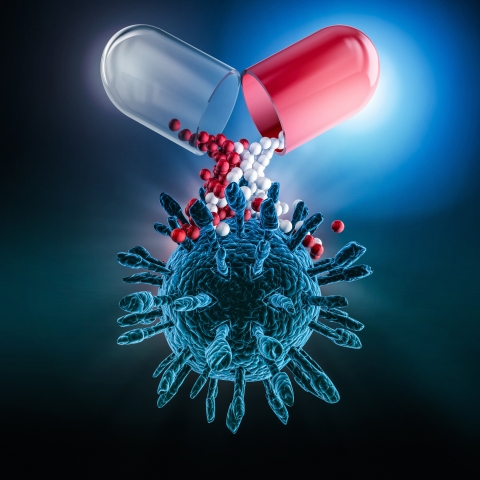 Targeted drug delivery 3D rendering