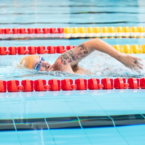 Side photo of Man swimming length
Ravelin Interior