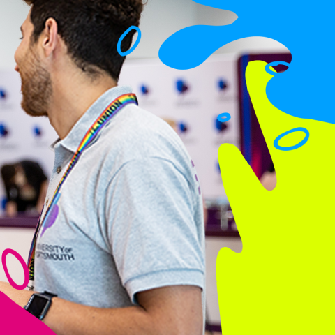 Father and daughter at Open Day check in