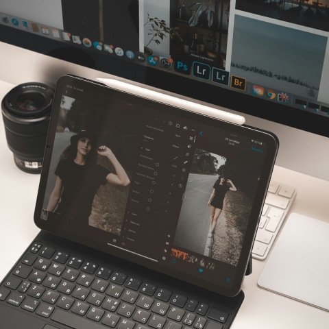 Deep fake image on laptop