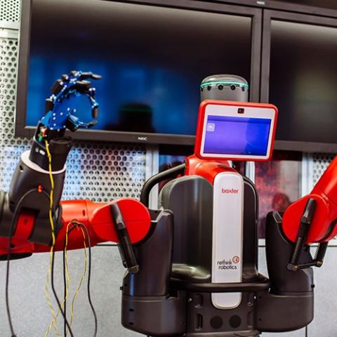 Robot with arms in air