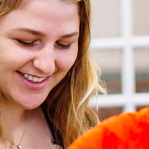 A female student smiling