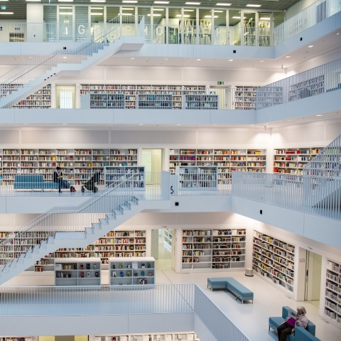 Interior architecture of a library in Singapore
