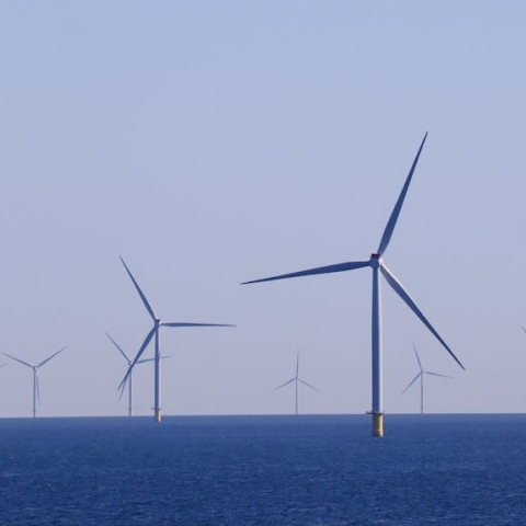 Offshore wind farm in the sea