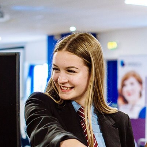 ambassador with secondary school students