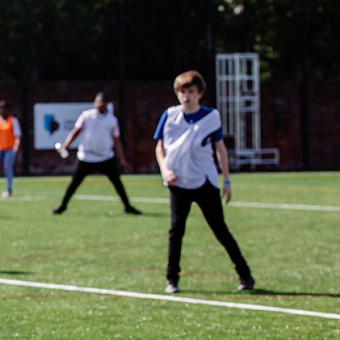 Students playing football