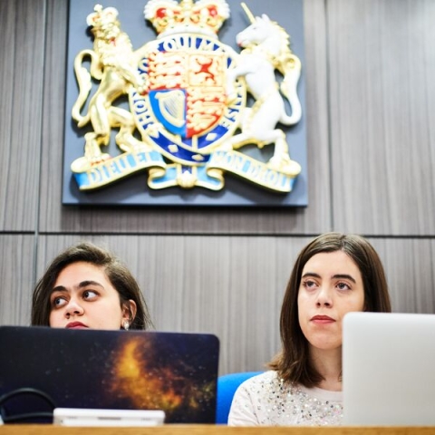 Students in our replica courtroom