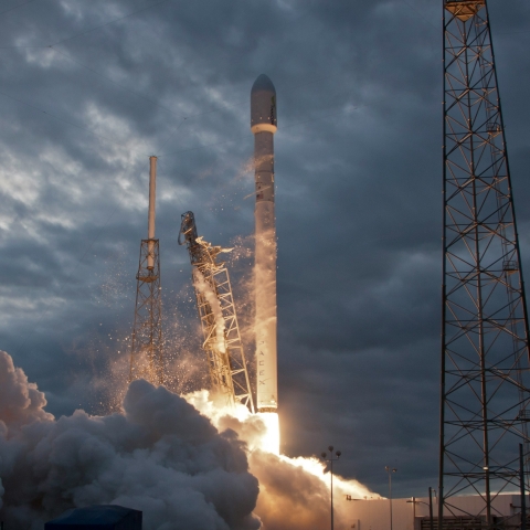 Rockets launching into space