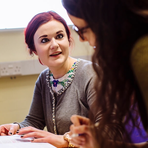 Staff discussing work