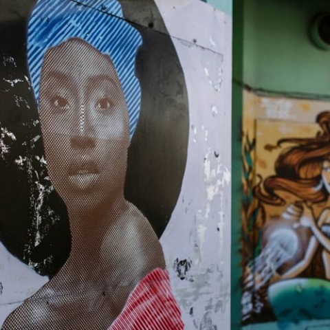 street art of a woman