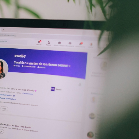 LinkedIn account on laptop screen