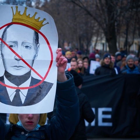 Picture of Putin at protest rally