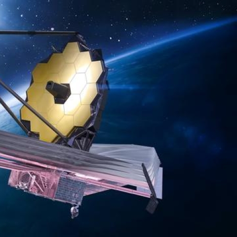 The James Webb Space Telescope in space near Earth