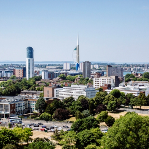 Aerial shot of portsmouth