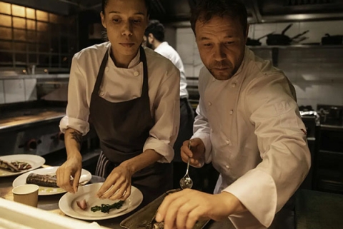 Actor Stephen Graham on set