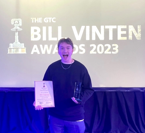 Alex Carpenter with his award