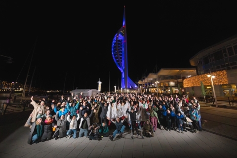 Community comes together as the Spinnaker Tower lights up Pompey blue to mark Portsmouth’s bid for UK City of Culture 2029