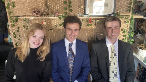 The three presenters of 7 Days of Science: Emilia, Ben and Doug