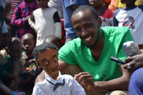 smiling adult african man