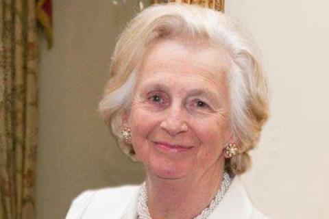 Dame Mary Fagan smiling to camera