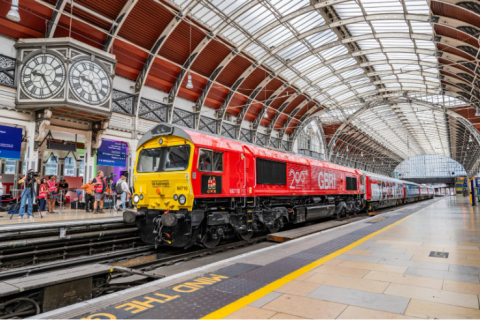 The touring exhibition train Inspiration at Paddington. Photo credit: Jack Boskett and Railway 200 