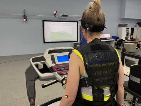 Testing at the University of Lincoln Biomechanics Lab using University of Portsmouth sensors 