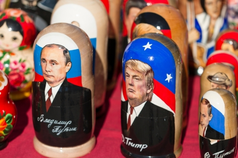 Trump and Putin Russian dolls