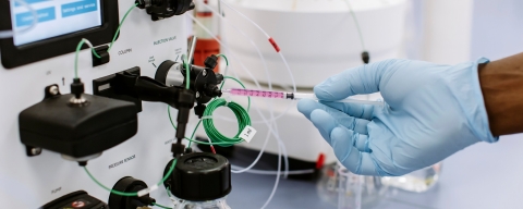 student experimenting in a laboratory