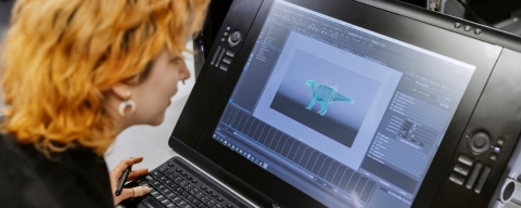 Student using Wacom Animation and Illustration Tablets