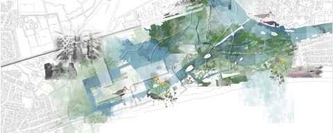 Landscape illustration by MArch Architecture student Lynette Long