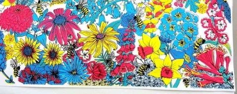 Illustration of an assortment of bright flowers