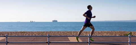 Person running on Southsea seafront