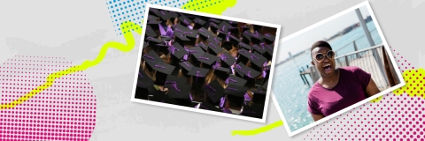 University students in graduation caps and gowns