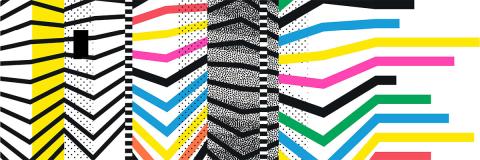 Graphic design student work in showcase