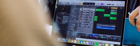 Garageband being used on MacBook