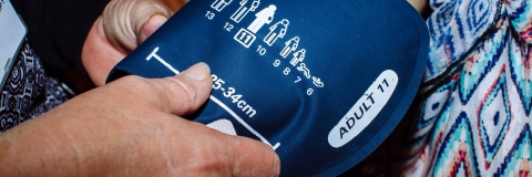 Armband placed on patient to check blood pressure